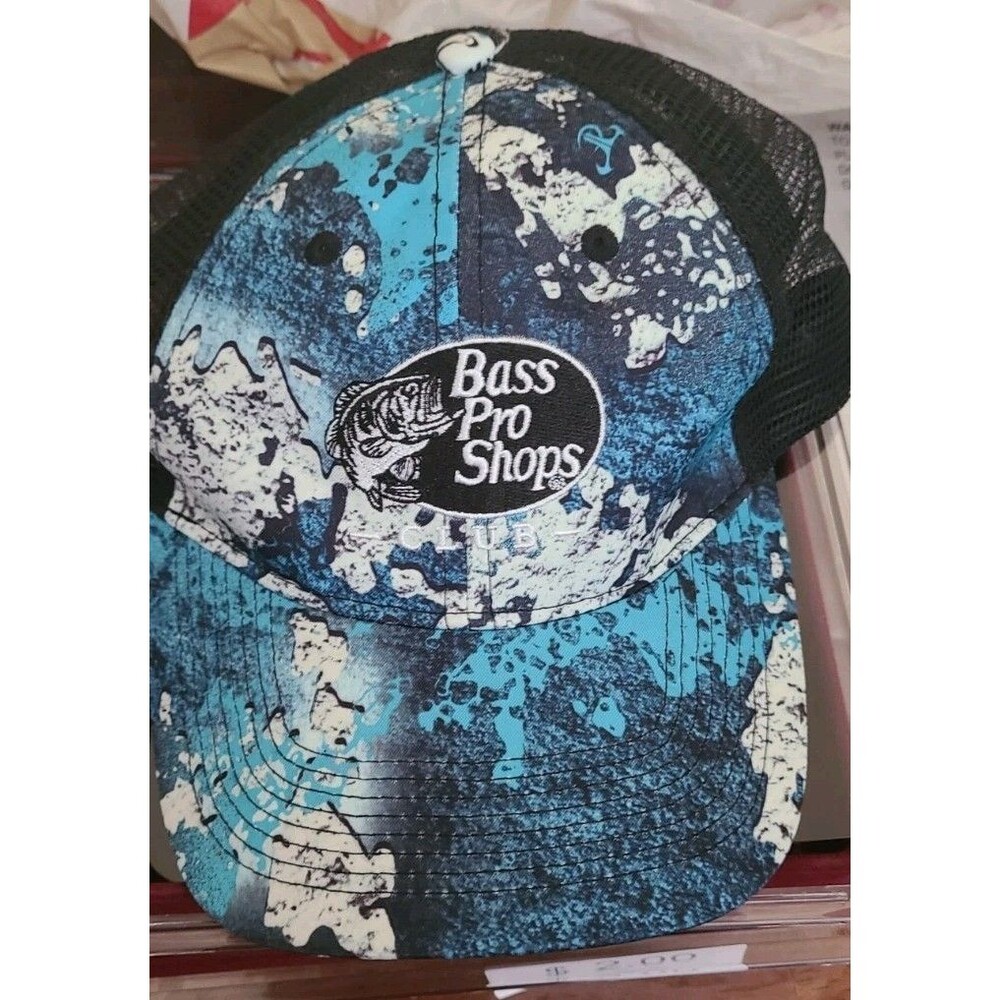 Brass Pro Shops Hat Cap SnapBack Blue Camouflage Outdoor Fishing Hunting Nature